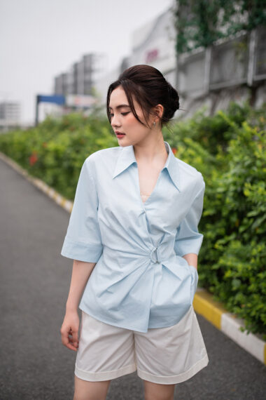 ÁO SƠ MI XẾP CHÉO NB0341